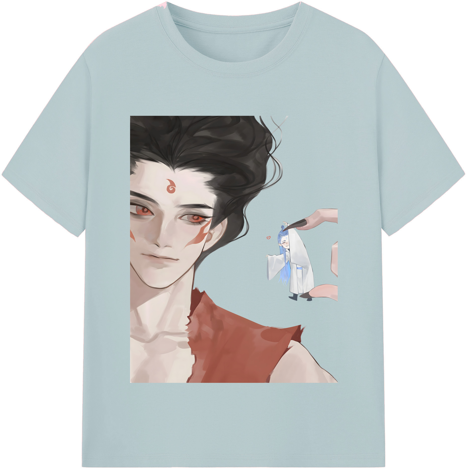 （画像用） Ne Zha 2 ナタ 魔童の大暴れ 綿100％半袖Tシャツ（フロントプリント）